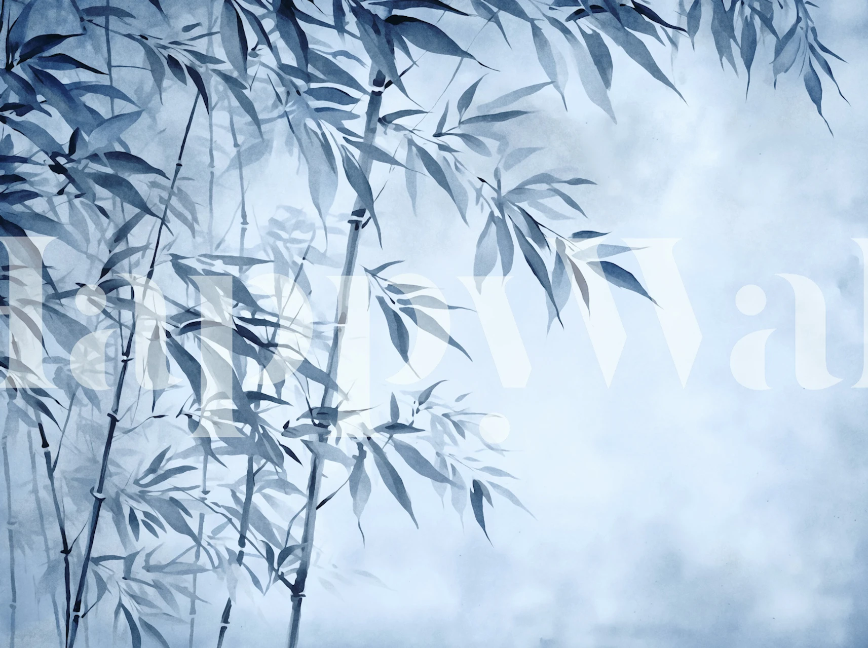 Blue Hour Calm Bamboo Garden wallpaper in a room