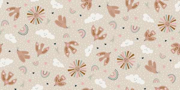 Folksy birds in the sky