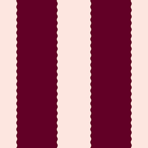 Large Wiggly Stripes Burgundy Pink