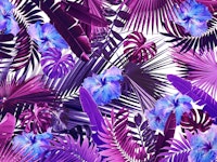 Tropical Hibiscus Jungle 2 carta da parati