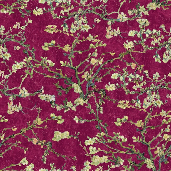 Vincent Van Gogh Almond Blossom Raspberry Red
