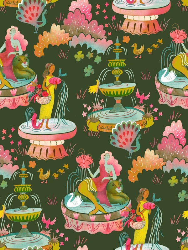 italian fountain garden