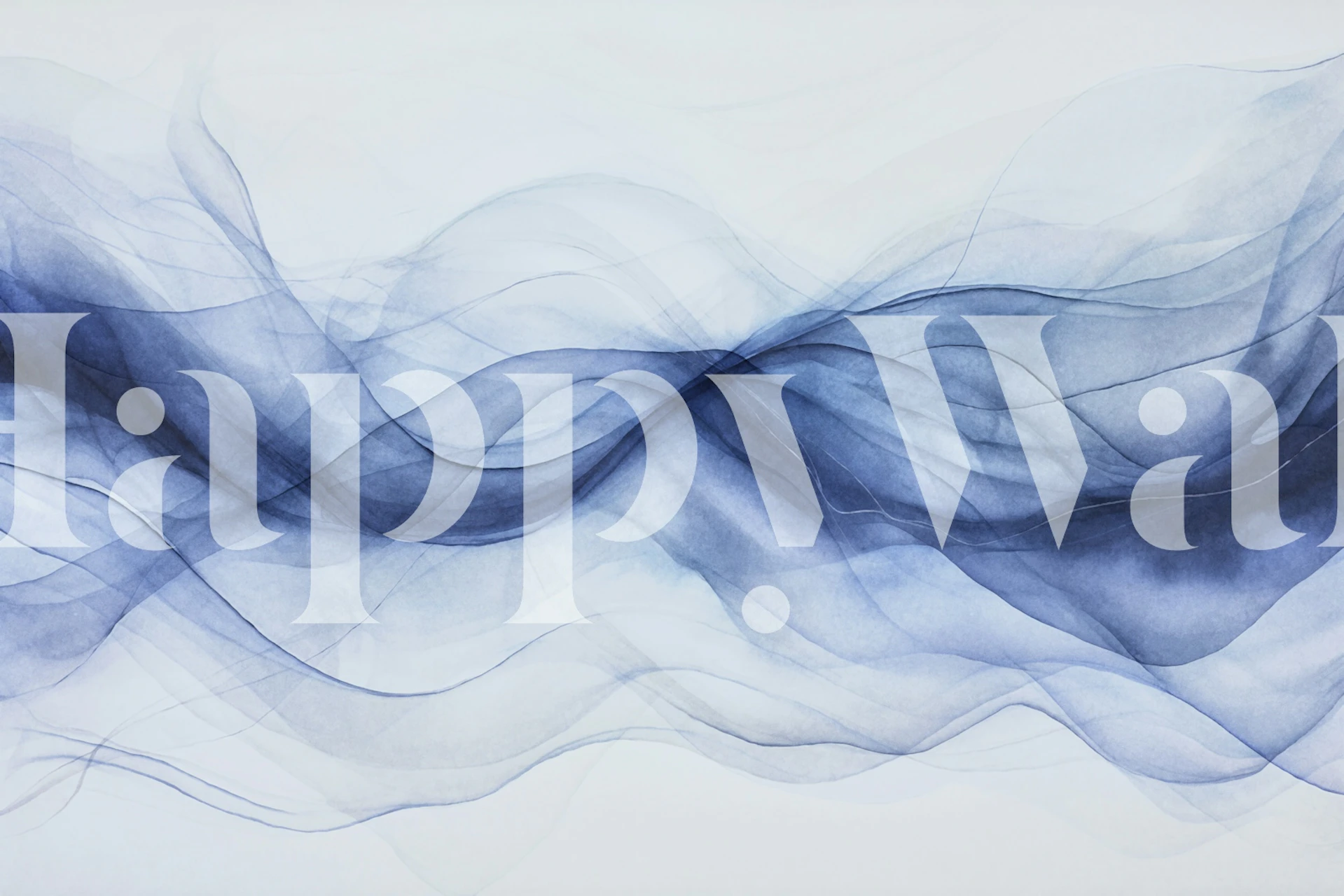 Tapeta Ethereal Blue Smoke w pokoju