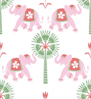 Elephant and Palm tapeta