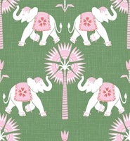 Elephant and Palm - Pink and textured green tapety