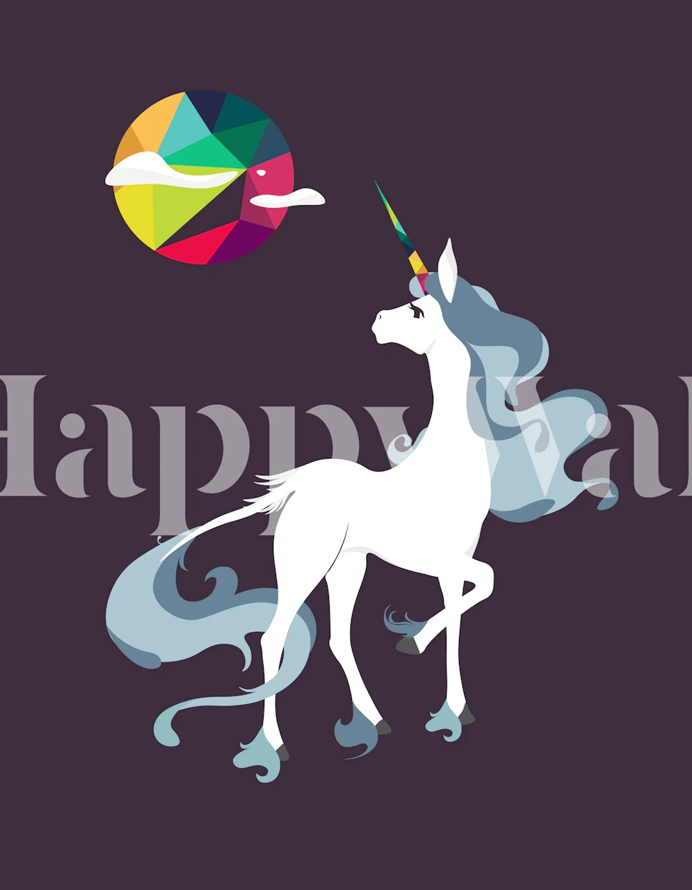 Papel pintado unicorn en una habitación elegante