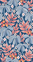 Tropical Boho - Dark Navy Blue tapet