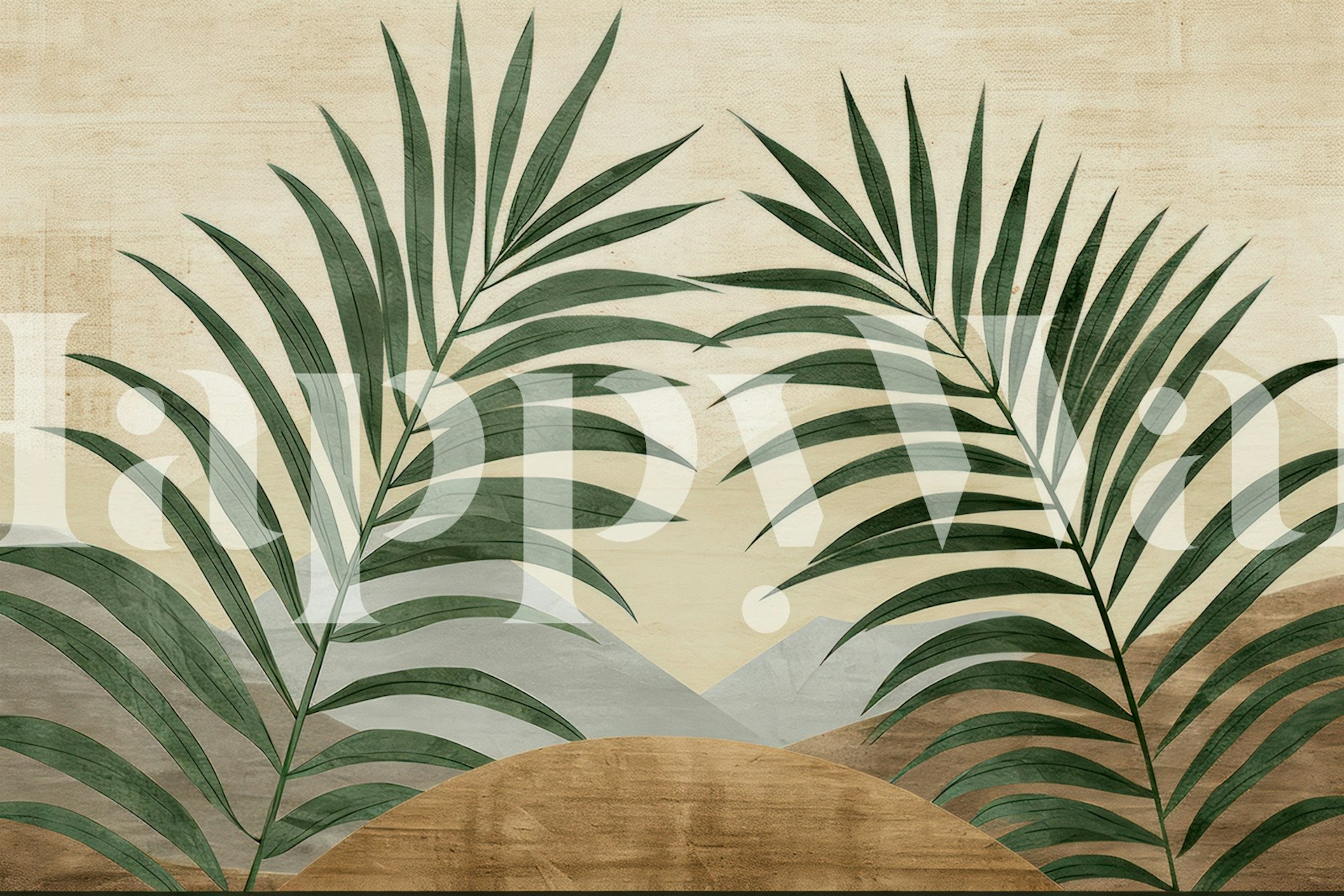 Chic Palm Vista wallpaper in a room