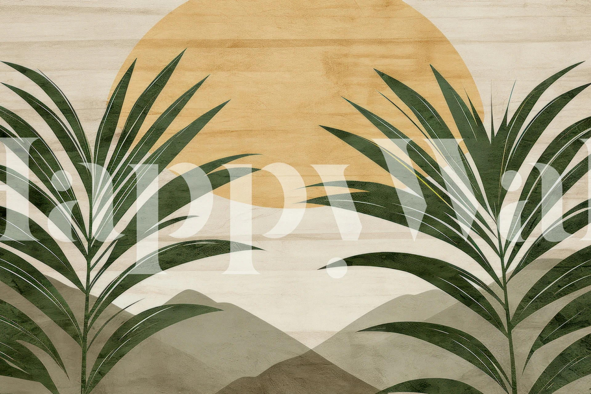 Tapeta Warm Desert Oasis v místnosti