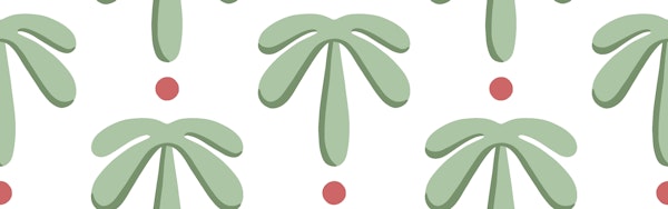 Little palms and dots - green and red