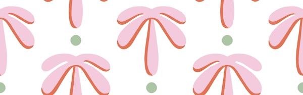 Little palms and dots - pink and green