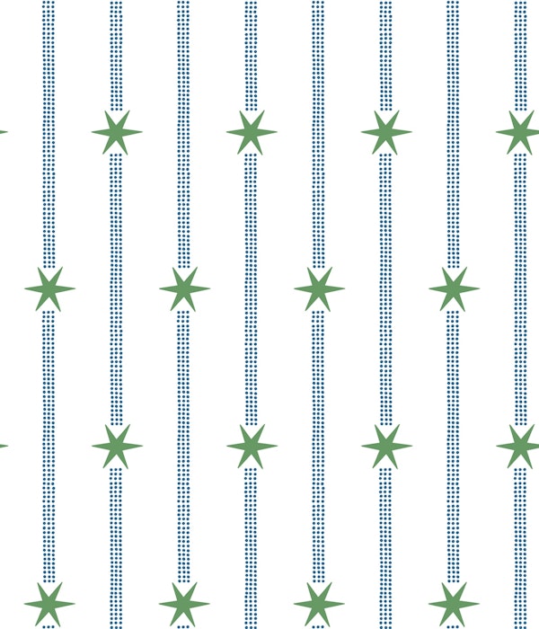 Dot and star stripes - blue and green