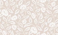 Flowering vine silhouettes on beige - large tapete