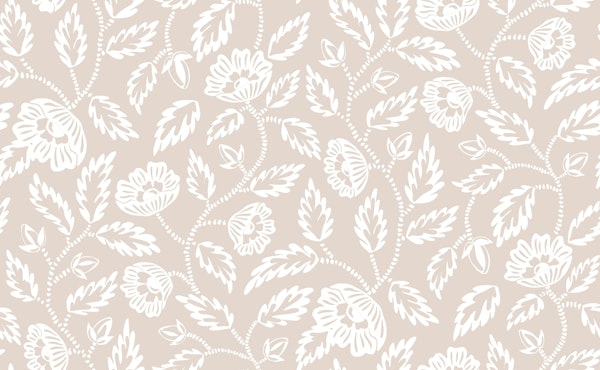 Flowering vine silhouettes on beige - large