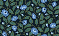 Flowering vines - moody with vibrant blue ταπετσαρία