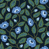 Flowering vines - moody with vibrant blue tapety