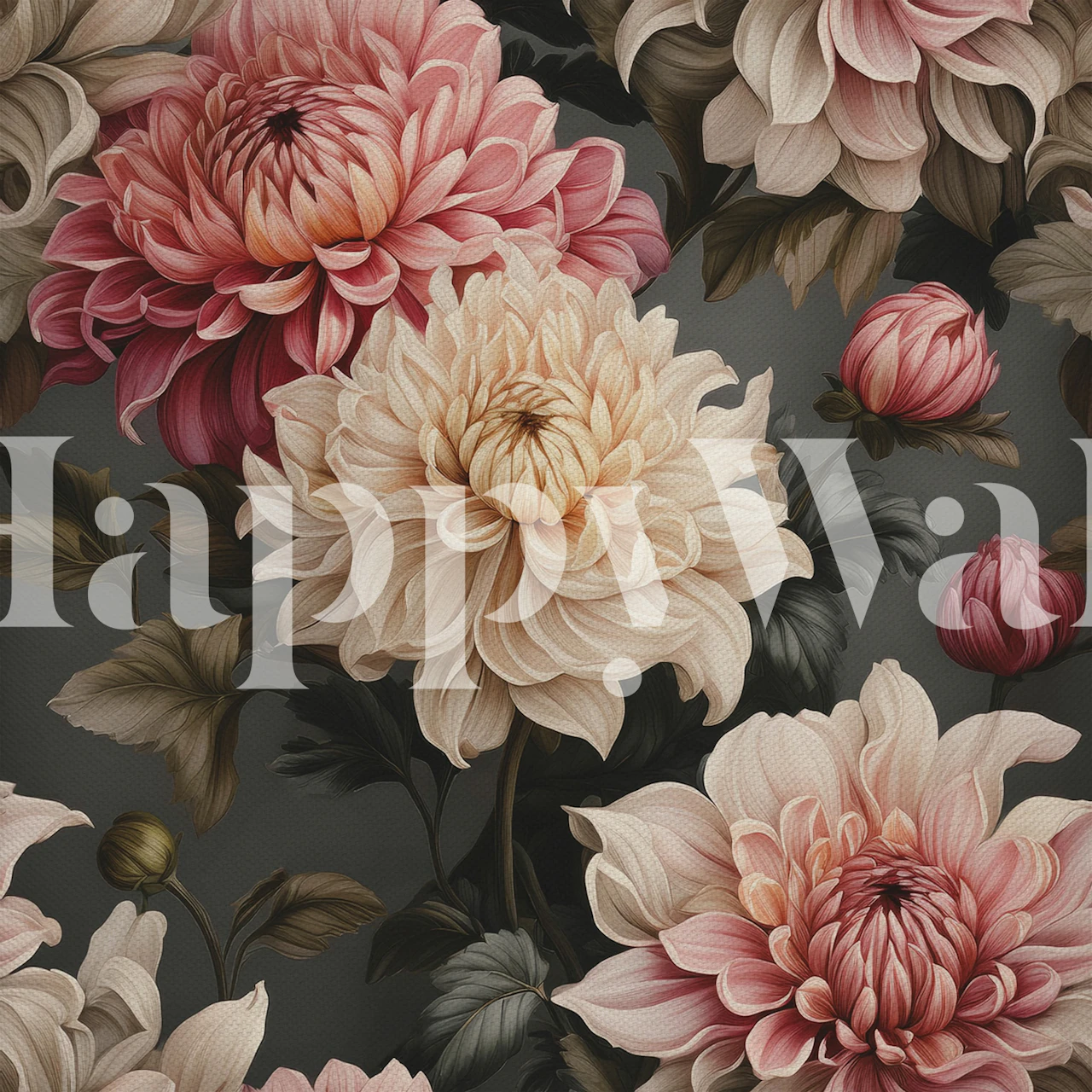 Elegantní dahlia květinová tapeta v pokoji