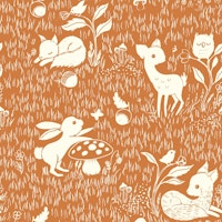 Sweet woodland animals - terra cotta carta da parati