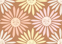Boho Sun Faces Earth Tones Tan Pink Geo papiers peint