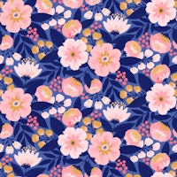 Nouveau Fleur - Navy behang