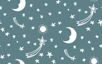 Starry Night Charm - Slate Teal tapeta
