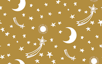 Starry Night Charm - Golden Olive tapeta
