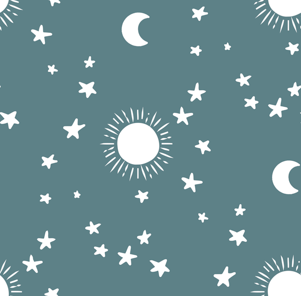 Celestial Stars Nursery- Slate Teal