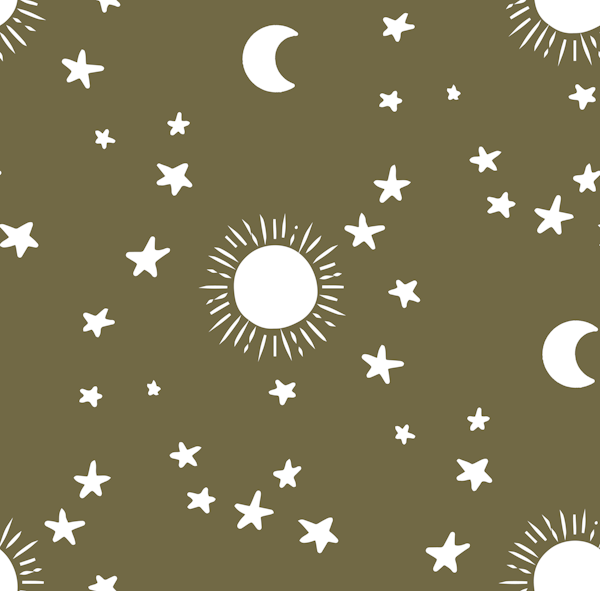 Celestial Stars Nursery- Faded Olive