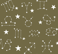 Starry Constellations - Fade Olive tapete