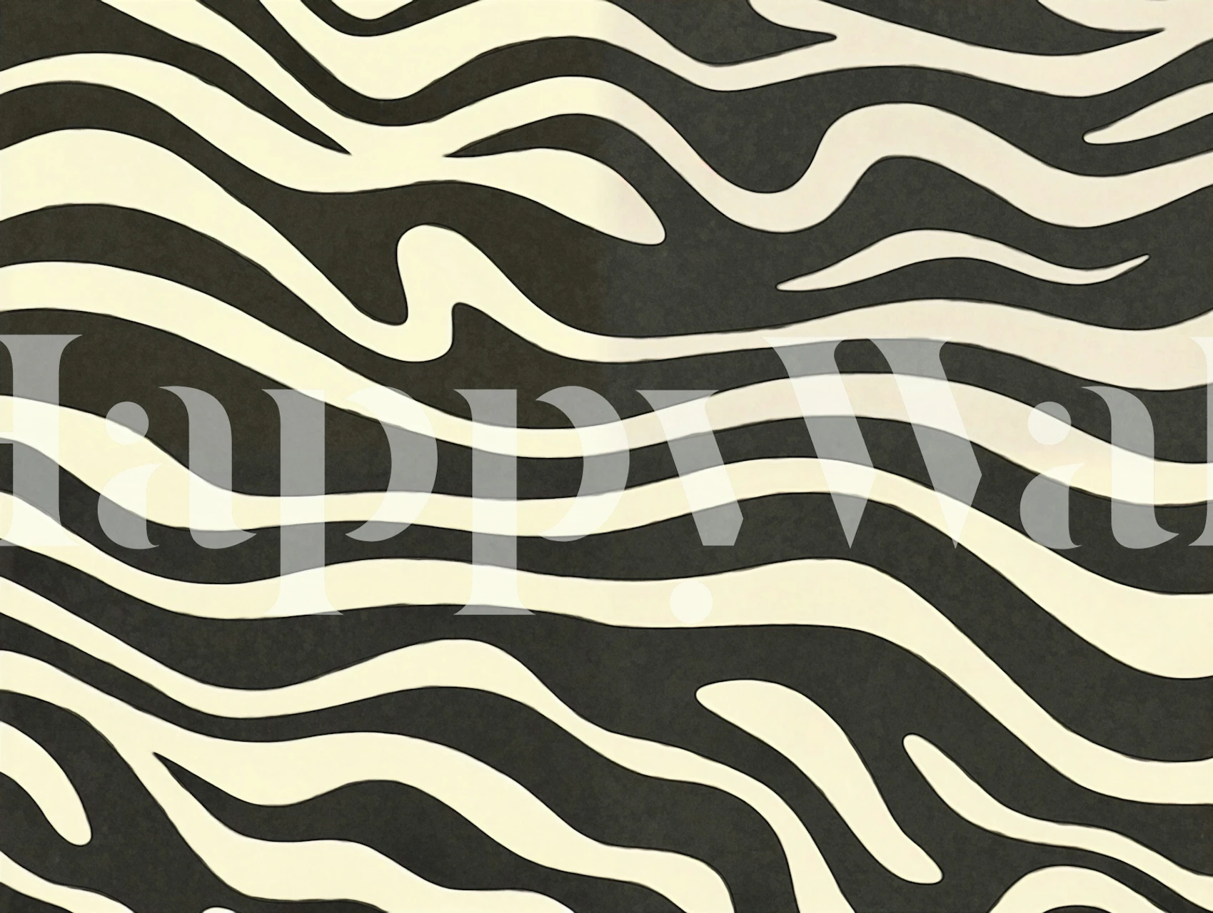 Carta da parati Modern Ebony Zebra Waves in una stanza