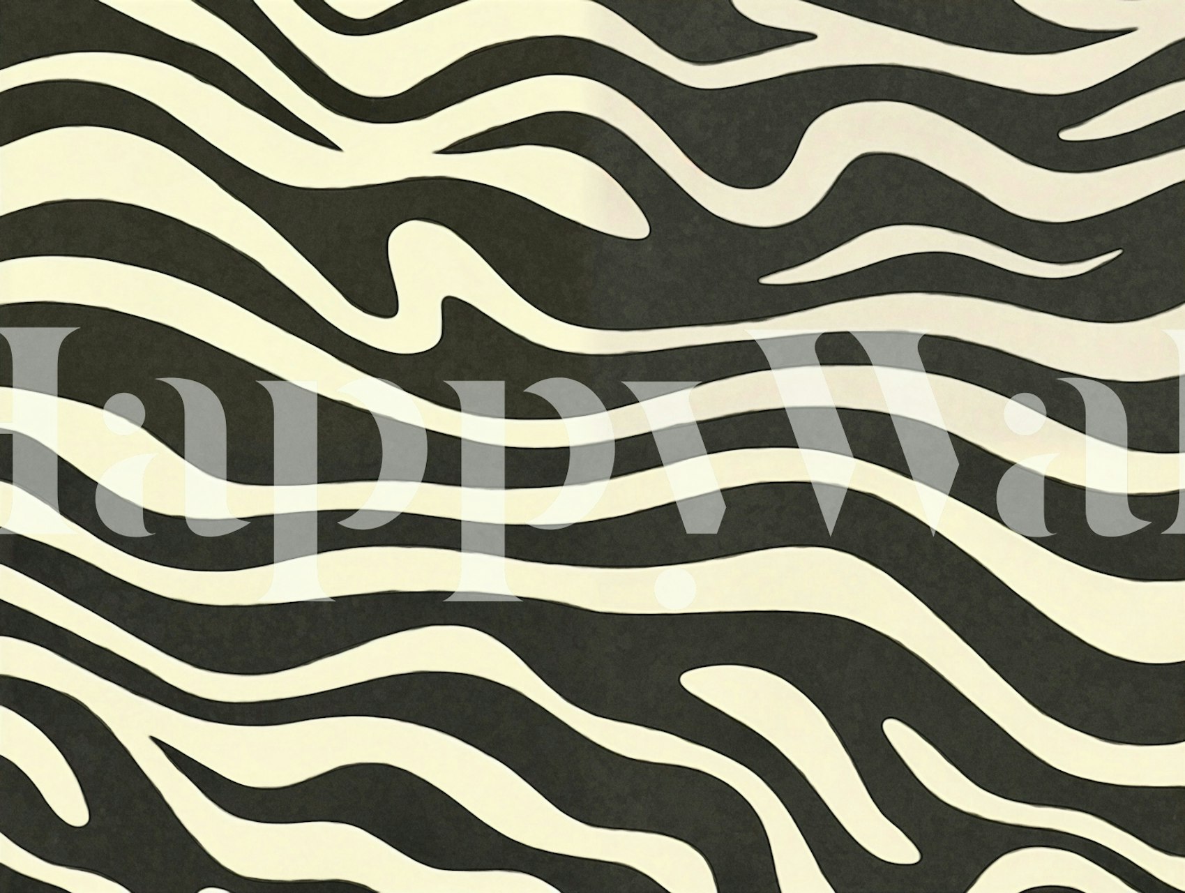 Black and white zebra wave pattern wallpaper