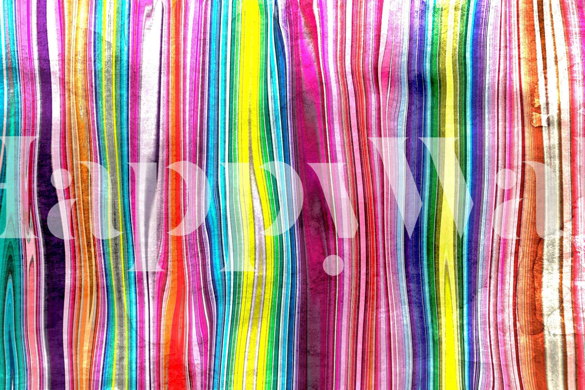 Radiant Spectrum Stripes wallpaper in a room