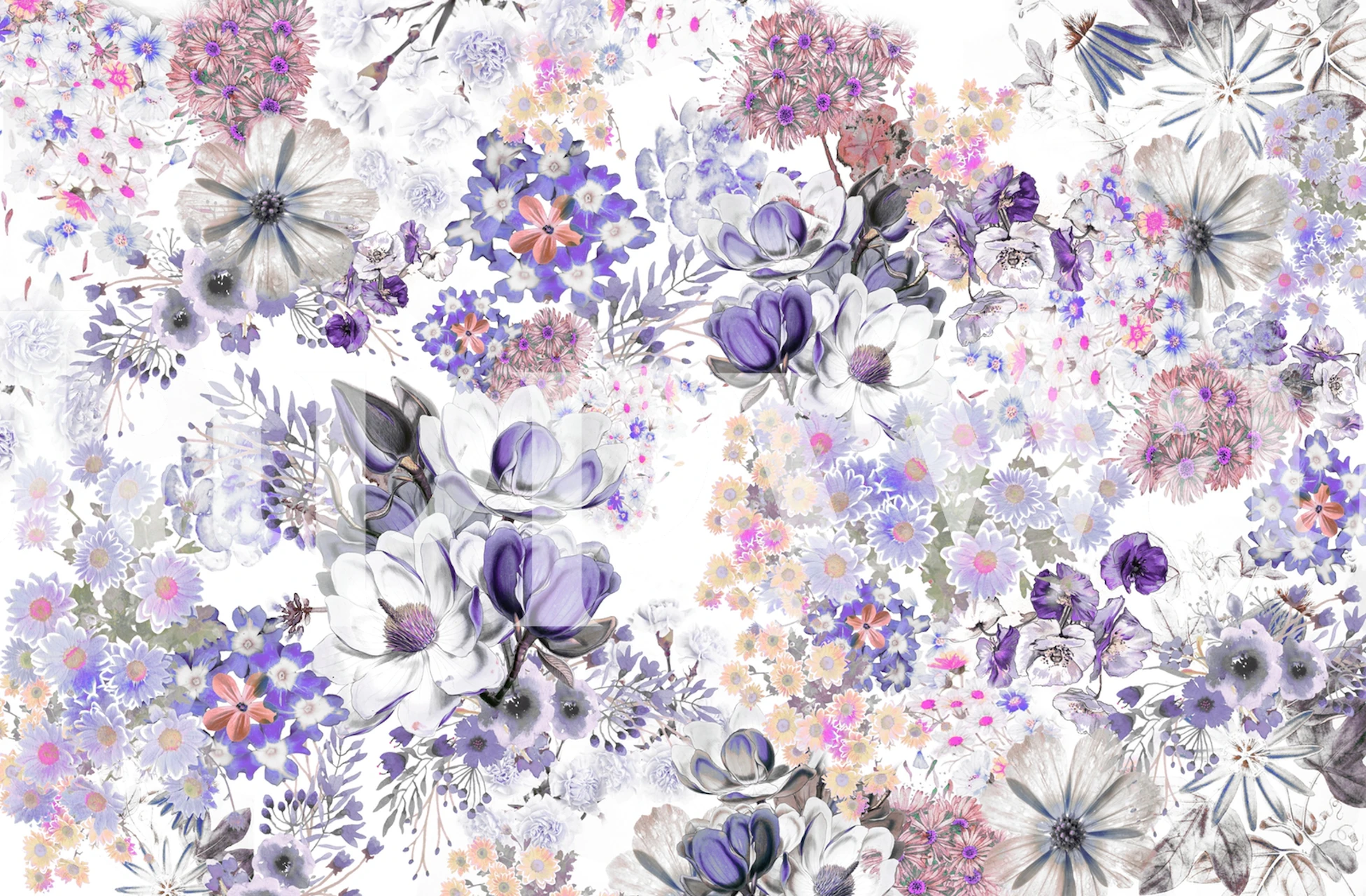 Pastel delicate petals tapet i ett rum