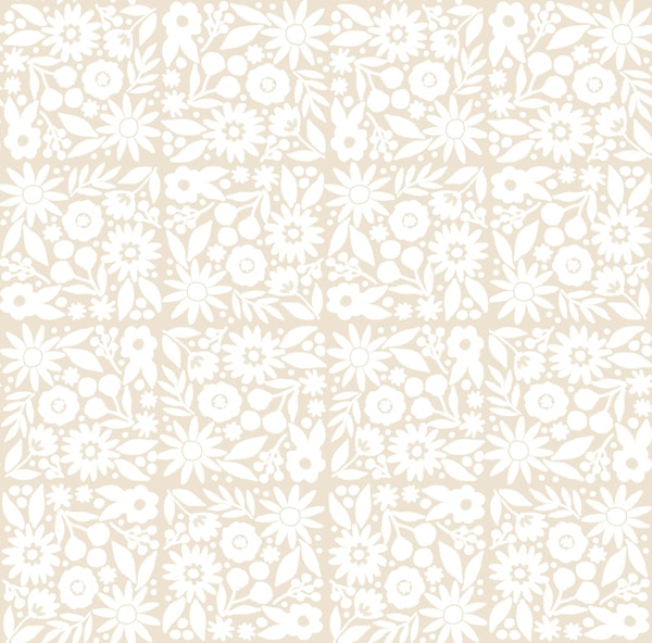 Flower Grid - Cream