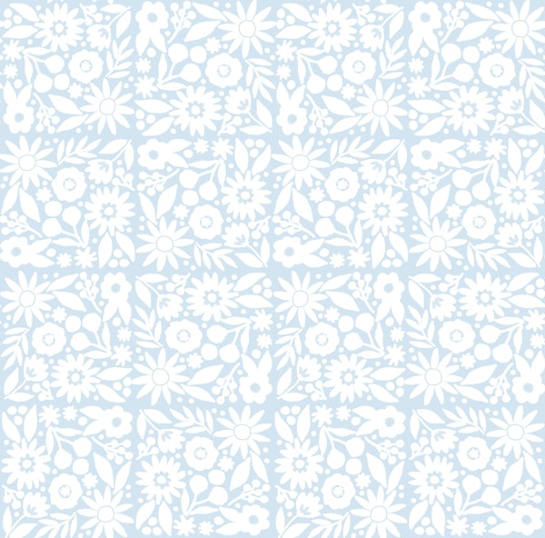 Flower Grid - Blue