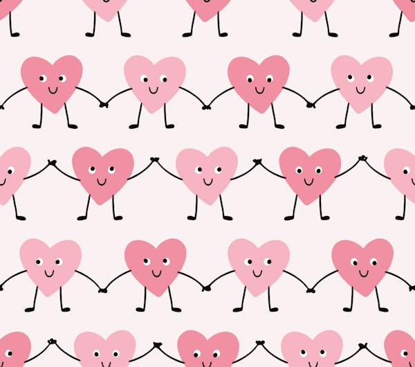 Happy Love Hearts Pink