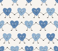 Happy Love Hearts Blue ταπετσαρία