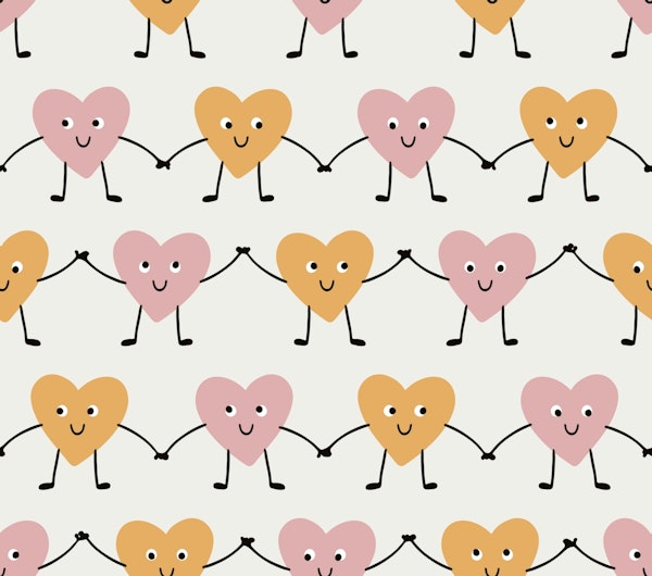 Happy Love Hearts Yellow Pink