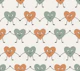 Happy Love Hearts Boho Brown Green