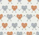 Happy Love Hearts Boho Brown Blue