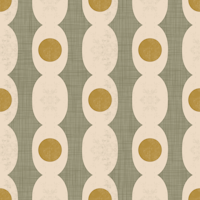 Retro Mod Geo Chain - Olive Green behang