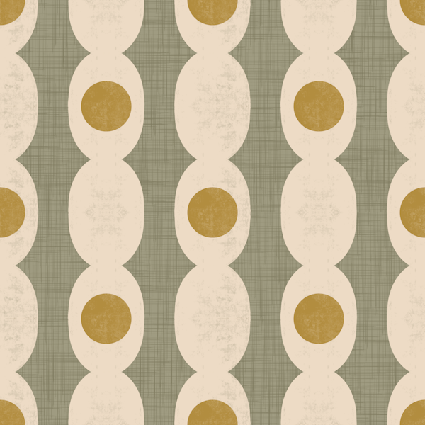 Retro Mod Geo Chain - Olive Green