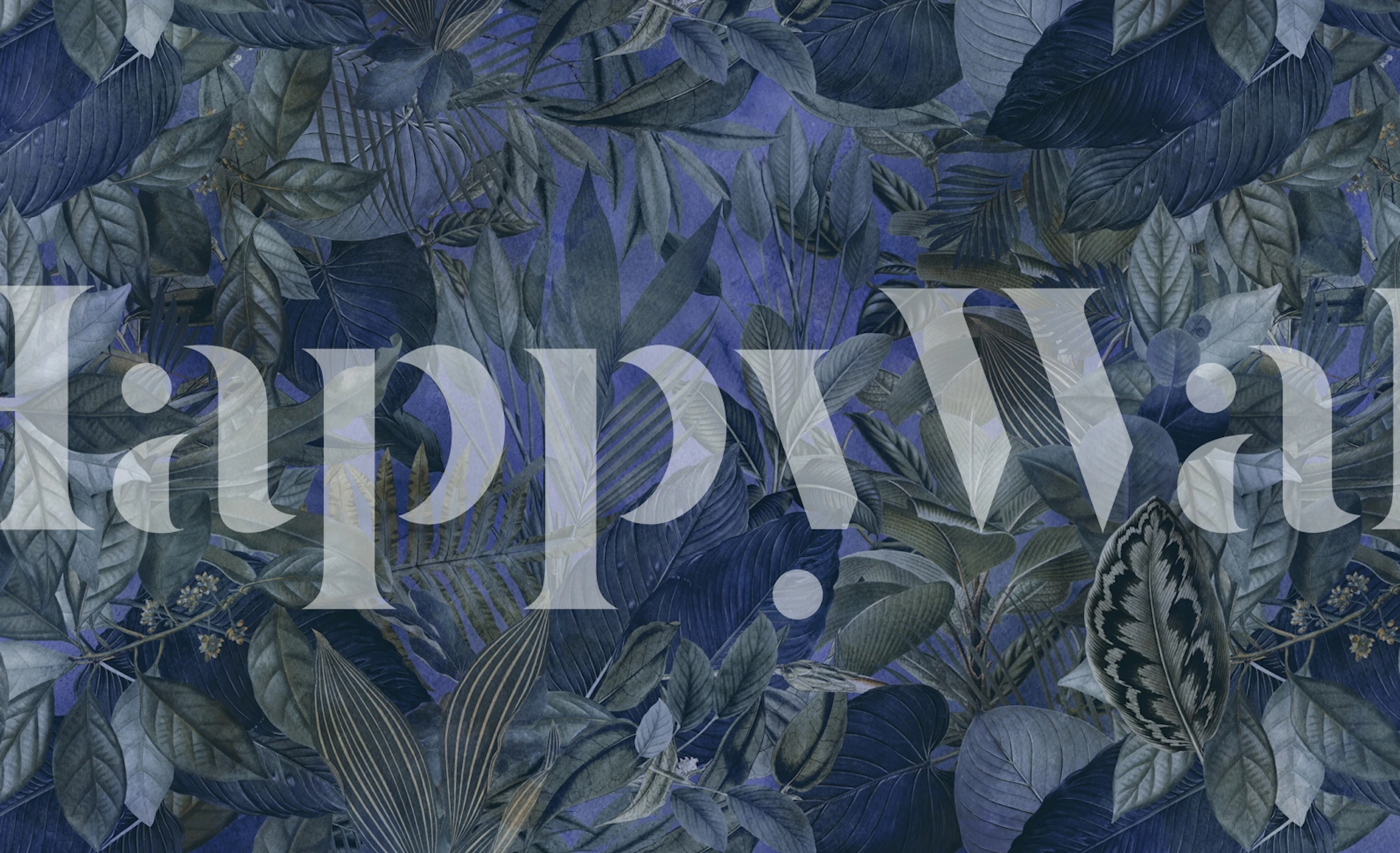 Blue Green Tropical Jungle Vibes tapetti huoneessa