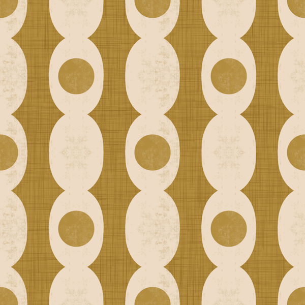 Retro Mod Geo Chain - Mustard - Mid Century