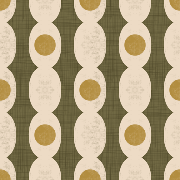 Retro Mod Geo Chain - Olive - Mid Century