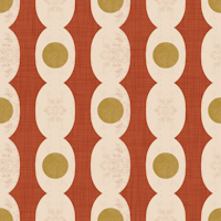 Retro Mod Geo Chain - Rust Red - Mid Century papiers peint