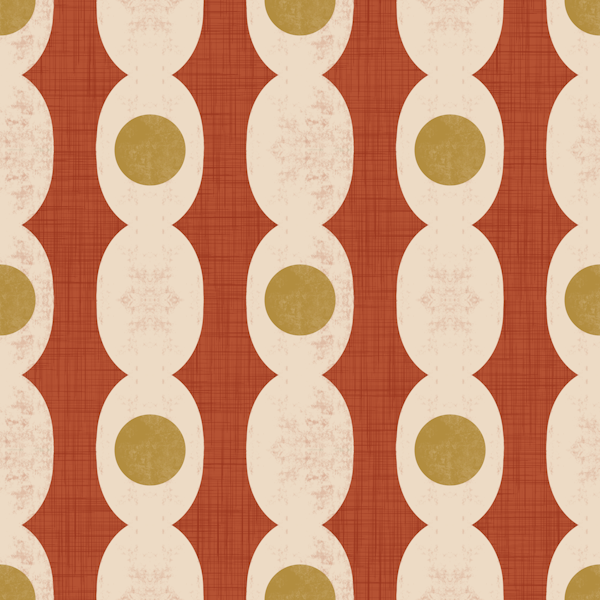 Retro Mod Geo Chain - Rust Red - Mid Century