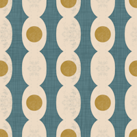 Retro Mod Geo Chain - Slate Blue- Mid Century papiers peint