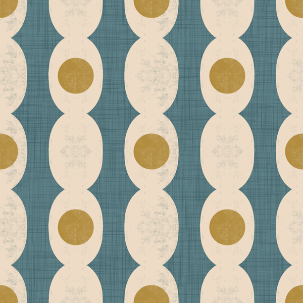 Retro Mod Geo Chain - Slate Blue- Mid Century