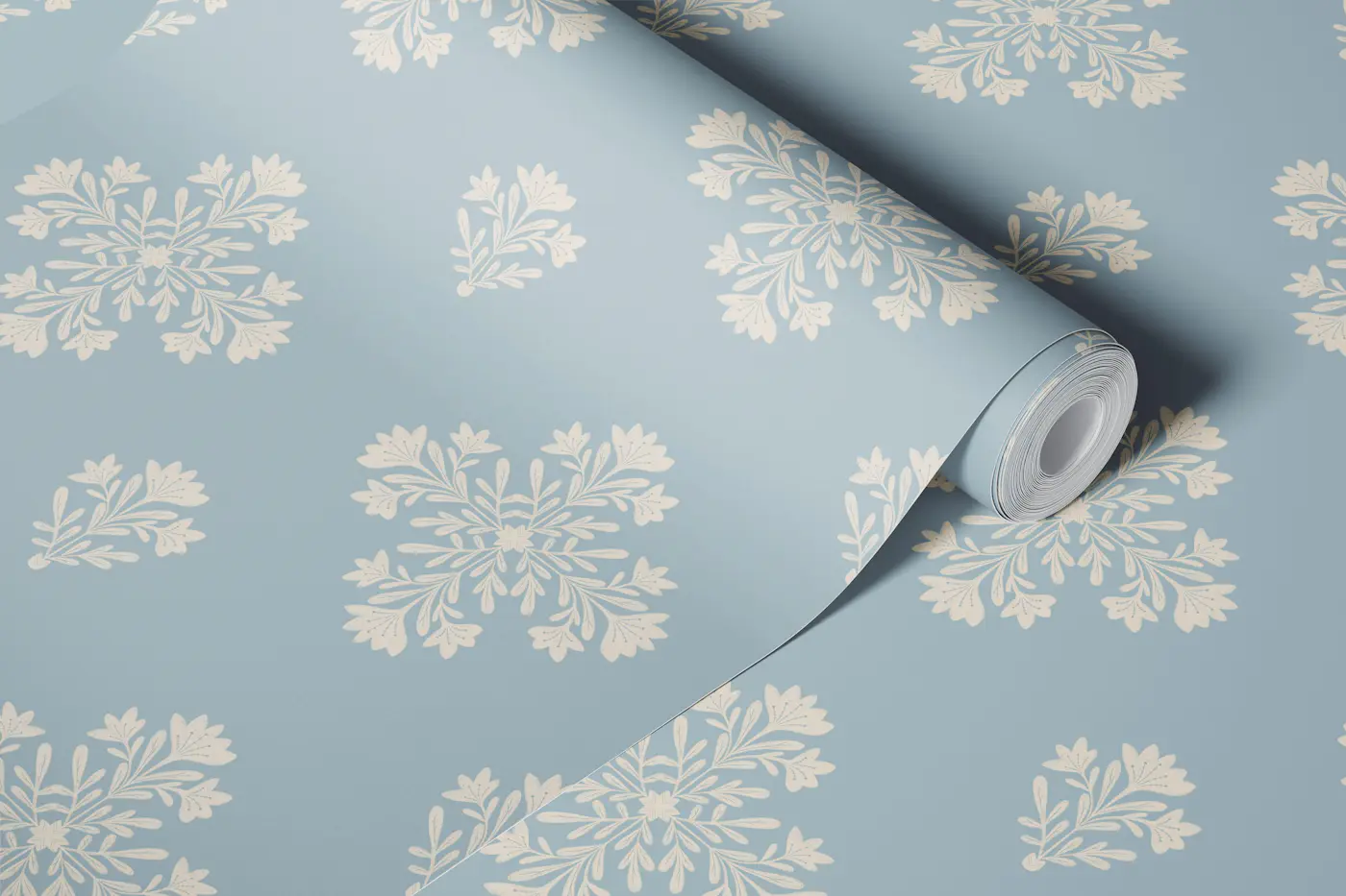 Chic Botanical Snowflake wallpaper roll